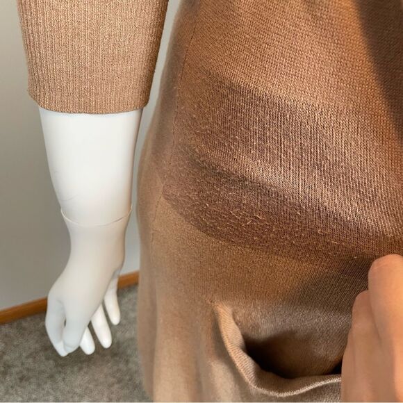 SUNDANCE- Gracie Cardigan Wool Blend Size M Tan Duster Sweater - Picture 5 of 9